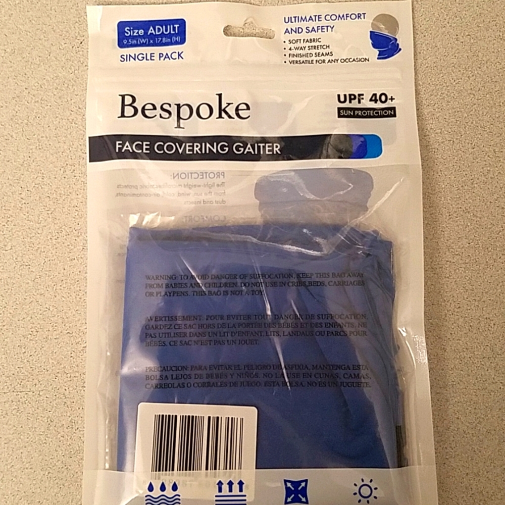 🆕️ Bespoke Face covering gaiter "Blue" Adult